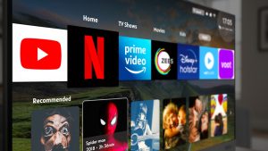 Connected TV with YouTube, Netflix, Prime Video, Disney+, etc.