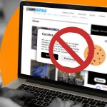 Cookie banner with a red crossed mark: no cookie.