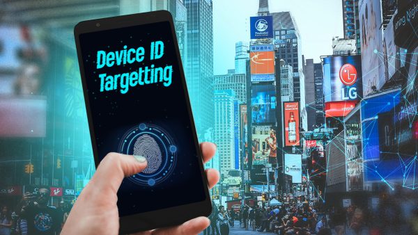 Device ID targeting on Time Square, NYC.