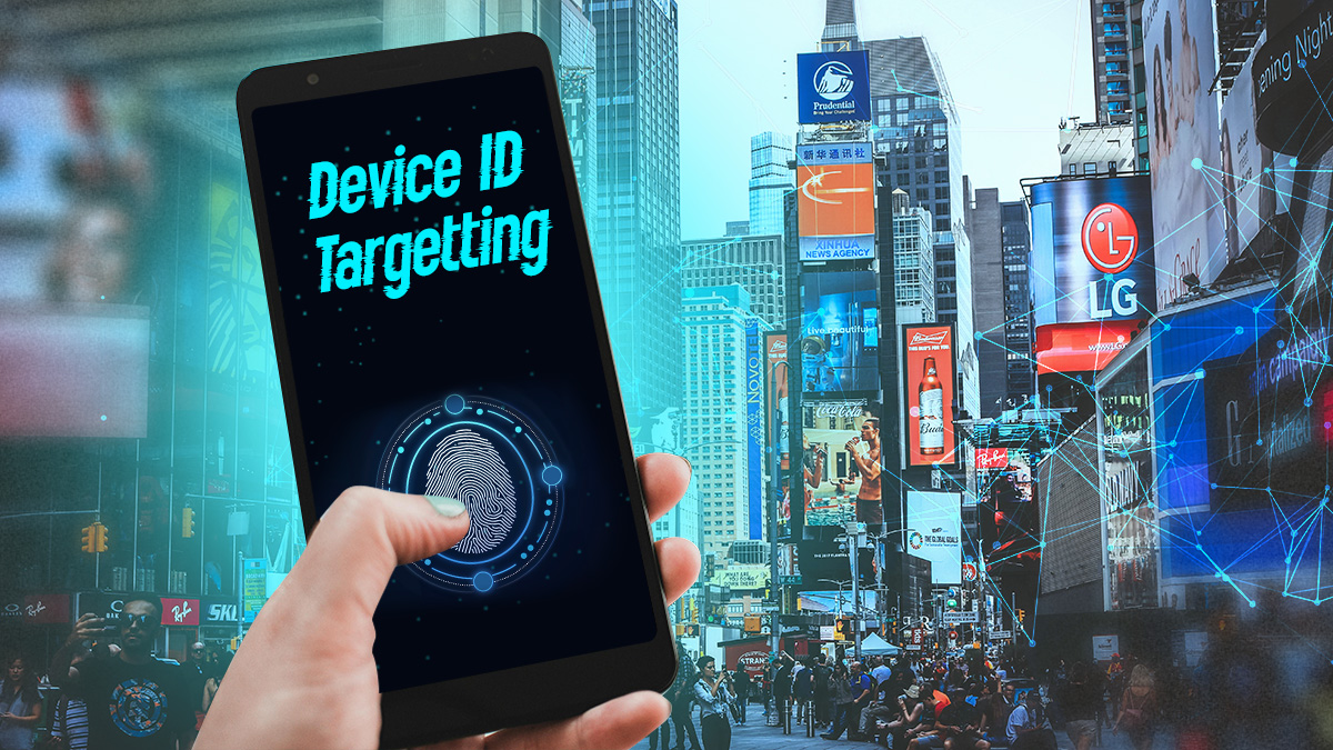 Device ID targeting on Time Square, NYC.