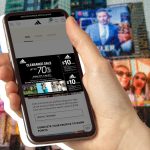 Drive to Store ad on mobile phone: Clearance sale, up to 70% off for Adidas.